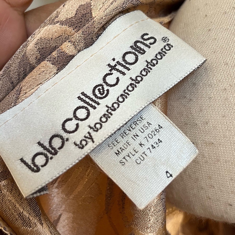 B.B. Collections by Barbara Barbara 80s VTG Metallic Satin Floral Midi Dress - Picture 15 of 15
